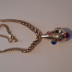 Avon 1980s goldtone teardrop pendant